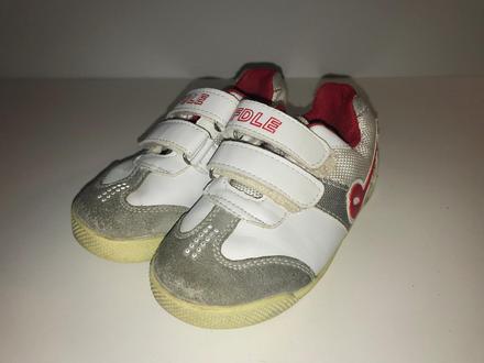 Bielo červené tenisky na suchý zips, 24