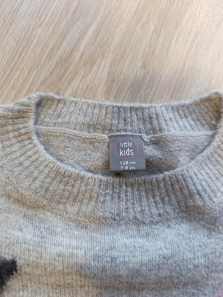 Dievčenský sivý sveter s hviezdami, pepco,128