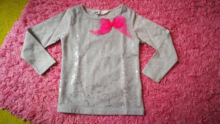 Tričko s flitrami a mašľou, h&m,92