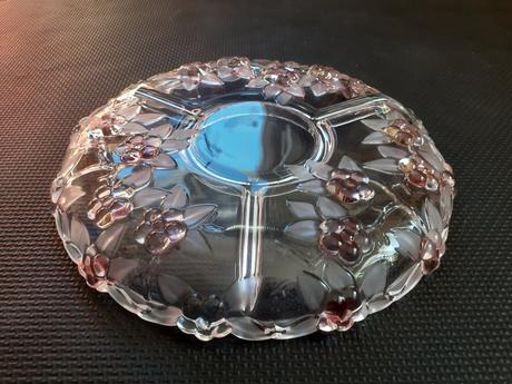 Sklenená stará ozdobná misa kabaret, 