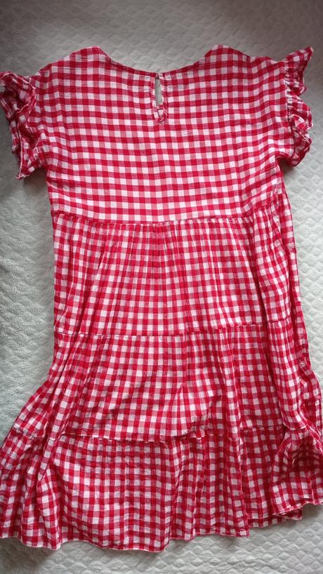 Kockovane oversized saty volanove, m