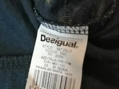 Oceľovo modrý pulovér zn. desigual, desigual,xs