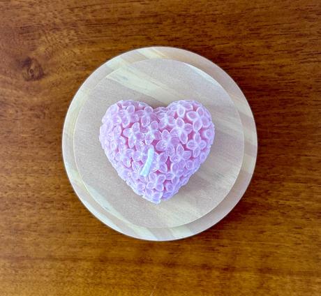 Sviečka - kvietkované srdiečko, 