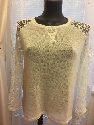 Čipkovaný biely top, veľkosť s/m, made in italy, zara,s