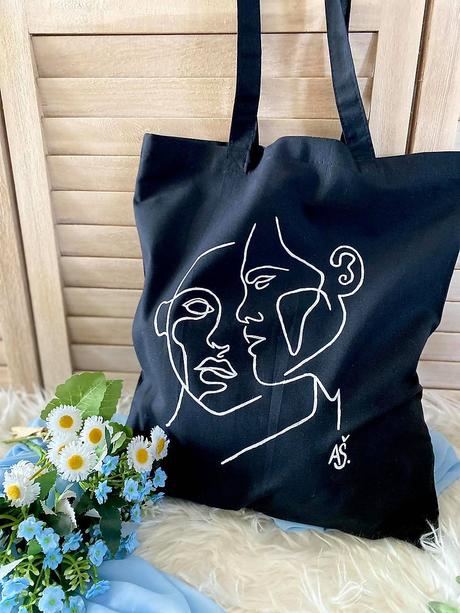 Plátené, ručne maľované tašky, 