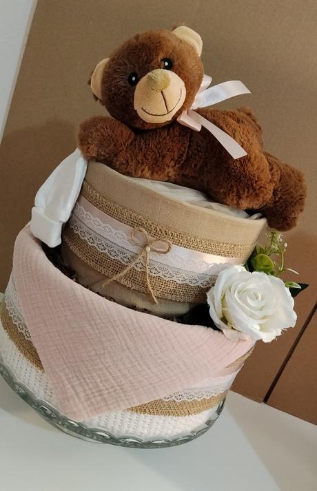 Plienková torta nežné objatie - pre dievčatko,