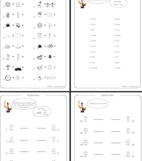 Anglictina hrou - zlozene slova - 7 stran aktivit, 