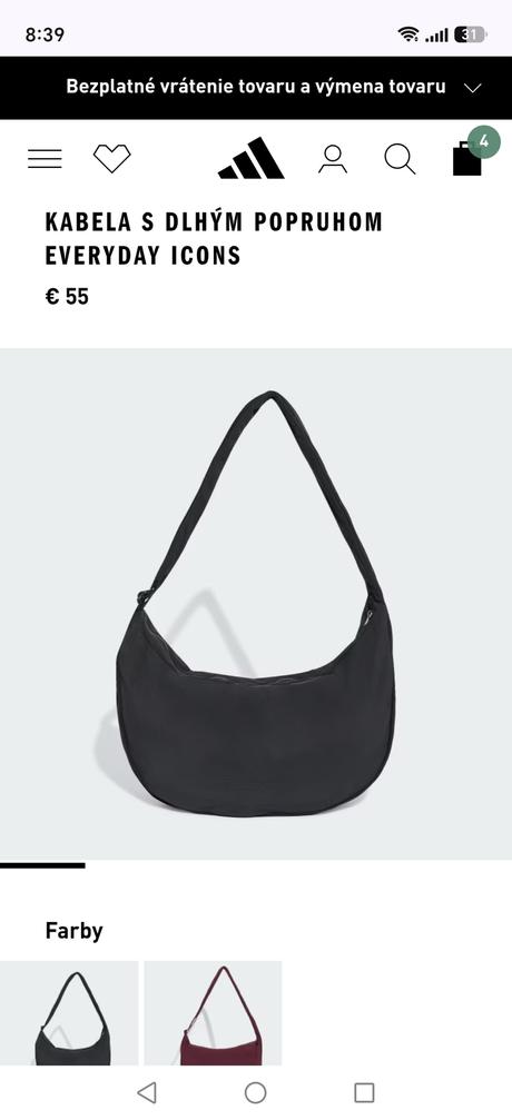 Väčšia adidas taška cez rameno, adidas