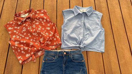 2x blúzkové topy h&m 146cm, h&m,146