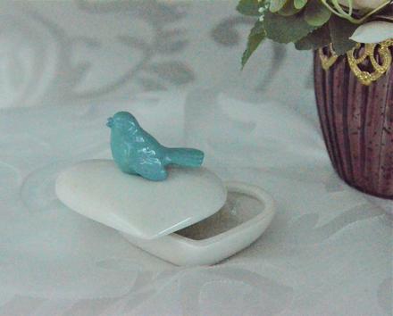 Keramická šperkovnica-vtáčik, 