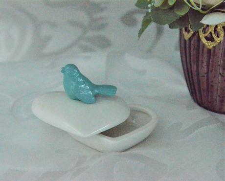 Keramická šperkovnica-vtáčik, 