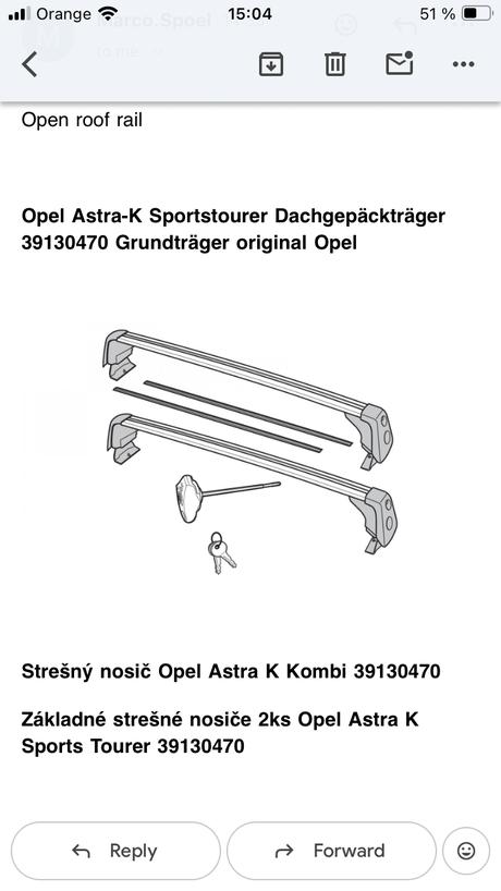 Strešný nosič opel na opel astra kombi, 