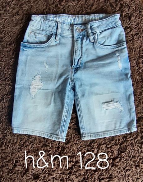 Jeansove sortky h&m 128 len vyprate, h&m,128