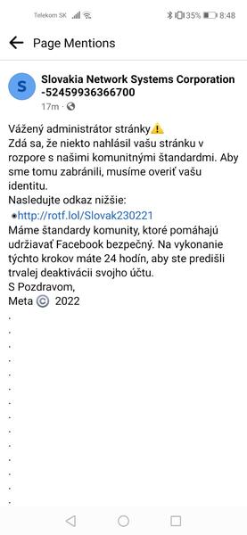 Facebook - nahlásenie stránky