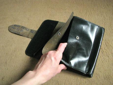 Veľká kožená obchodnícka peňaženka,