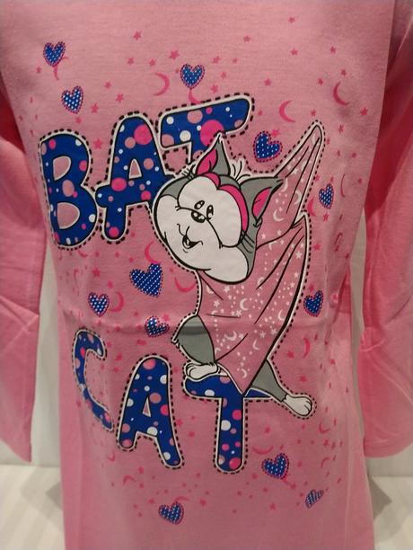 Ružová nočná košeľa bat cat, valerie dream, 116 cm, 116