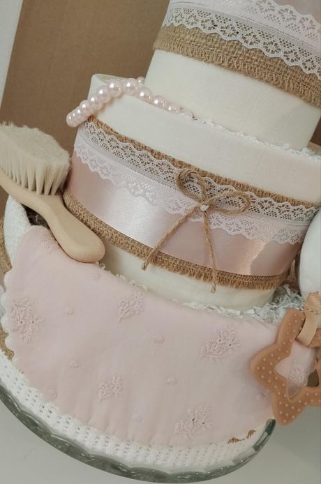 Plienková torta ružové pohladenie - pre dievčatko,
