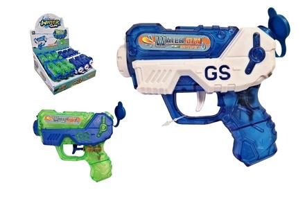 Pištoľ vodná priehľadná 15cm, 