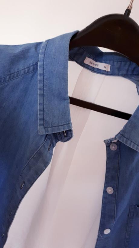 Riflová košela so šifonom vel 36/38, m