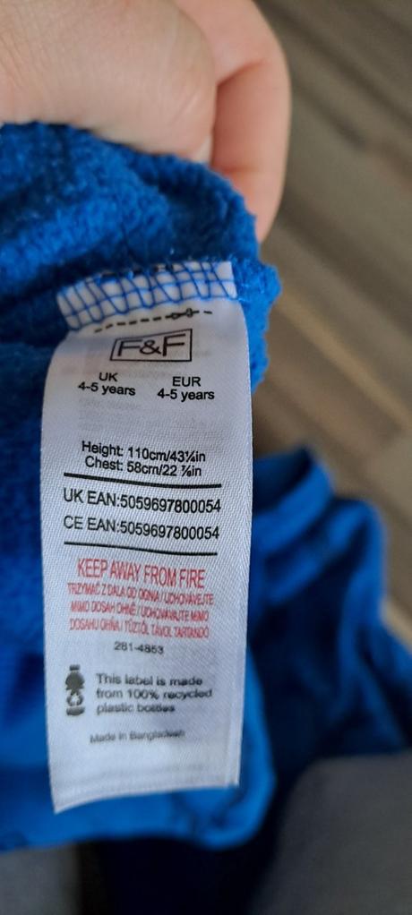 Mikiny f&f (2 ks modrá a oranžová), veľ. 110, f&f,110