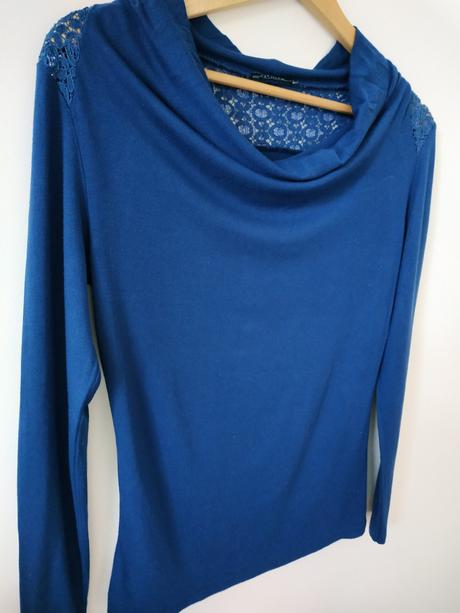 Tmavomodre tricko s cipkou orsay, vel. 36, orsay,36
