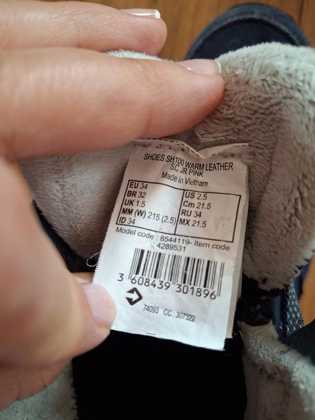 Topánky na zimu- kožené, quechua,34