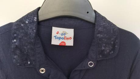 Košeľa/ blúzka s trblietkavým golierom 116, topolino,116