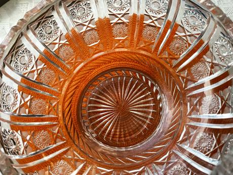 Masívna kryštálová misa bohemia,