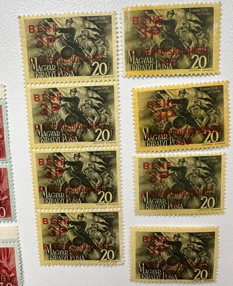 Poštové povojnové pretlače známky maďarsko c.5, 