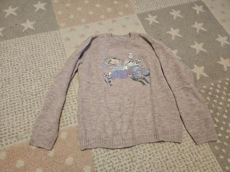 Pudrovy pulovrik, h&m,134