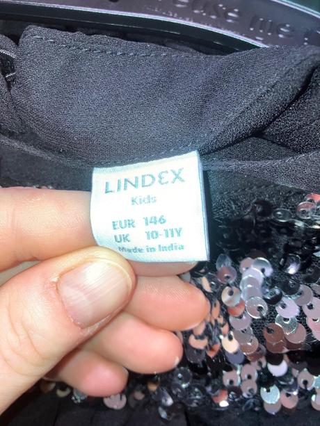 Čierny overal so šifónovou sukňou a flitrami, lindex,146