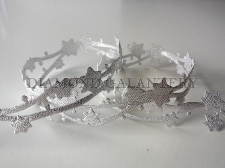 Stuha hviezdičky vianočné strieborné, 