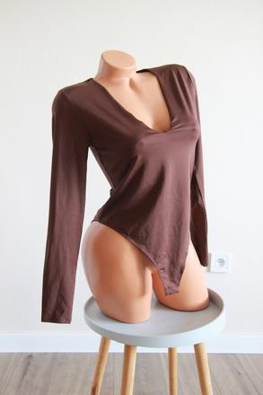 Hnedý body top, h&m m, h&m,m