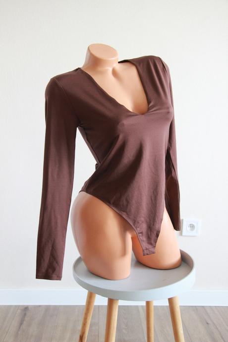 Hnedý body top, h&m m, h&m,m