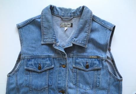 Štýlová vintage džínsová vesta little big, xl