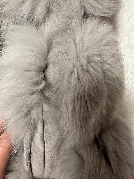 Sivá kožušinová vesta z pravej líšky, l / m