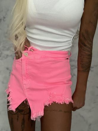 Riflové neón sukno-kraťasy, l / xl