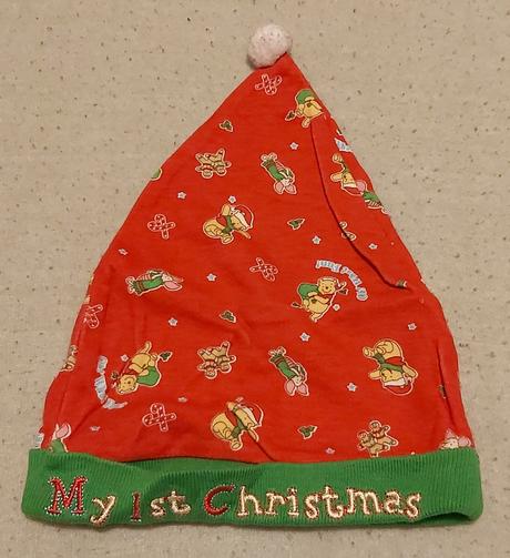 Vianočná čiapka macko pu "1.vianoce" 68, disney,68