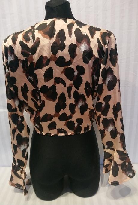 Dámske bolerko s hnedým vzorom, blue vanilla, m