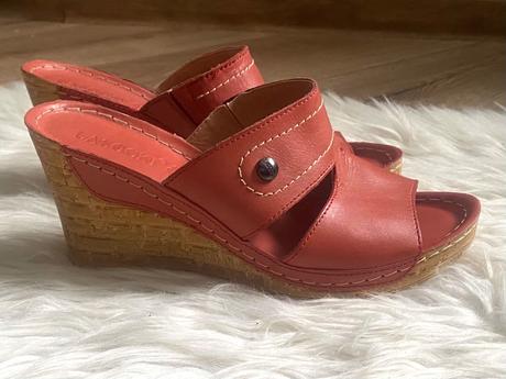 Kožené šľapky na platforme lasocki, lasocki,38