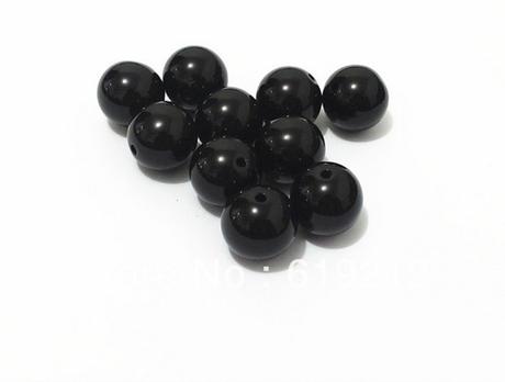 Korálky akrylové čierne 10 mm , 