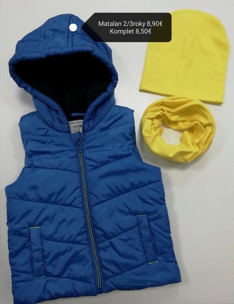 Modrá vesta s kapucou, matalan,98