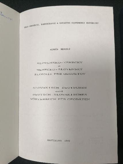 Geodetické slovníky nemčina nj sj, 