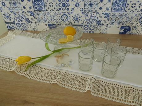 Sklenené na stolovanie, retro, 