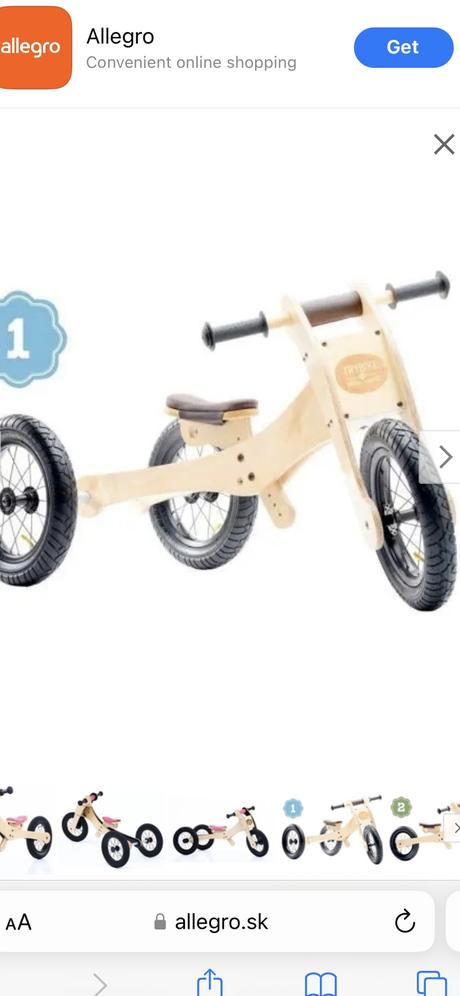 Trybike drevené odrazadlo, 