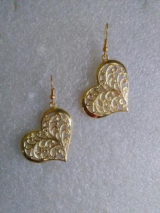 Zlaté náušnice srdce,