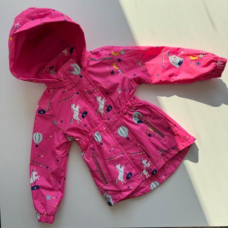 Dievčenská prechodná bunda unicorn ružová, 110