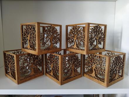 Drevený svietnik strom života, 