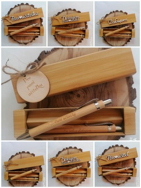 Darčekove balenie s gravírovanym perom a pentelkou,