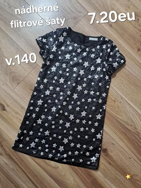 Krásne flitrované šaty, 140